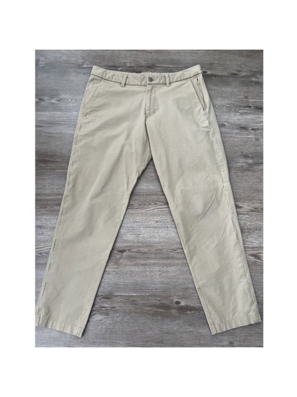 Lululemon Commission Pants Mens Actual 34x27 Tan Swift Cotton‎ Slim Fit